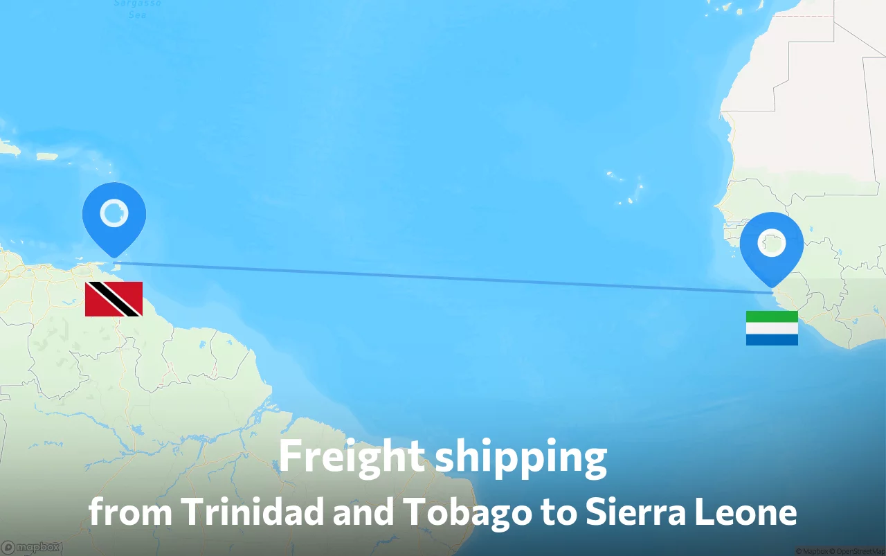 Shipping route from Trinidad and Tobago to Sierra Leone