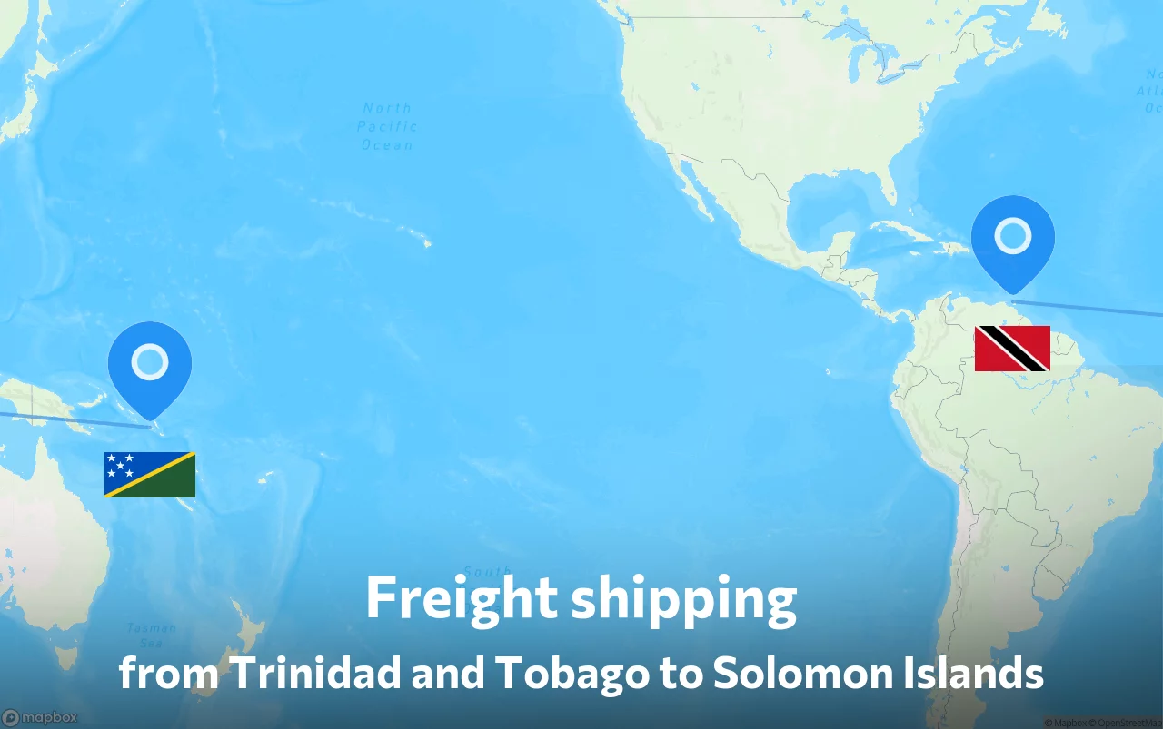 Shipping route from Trinidad and Tobago to Solomon Islands