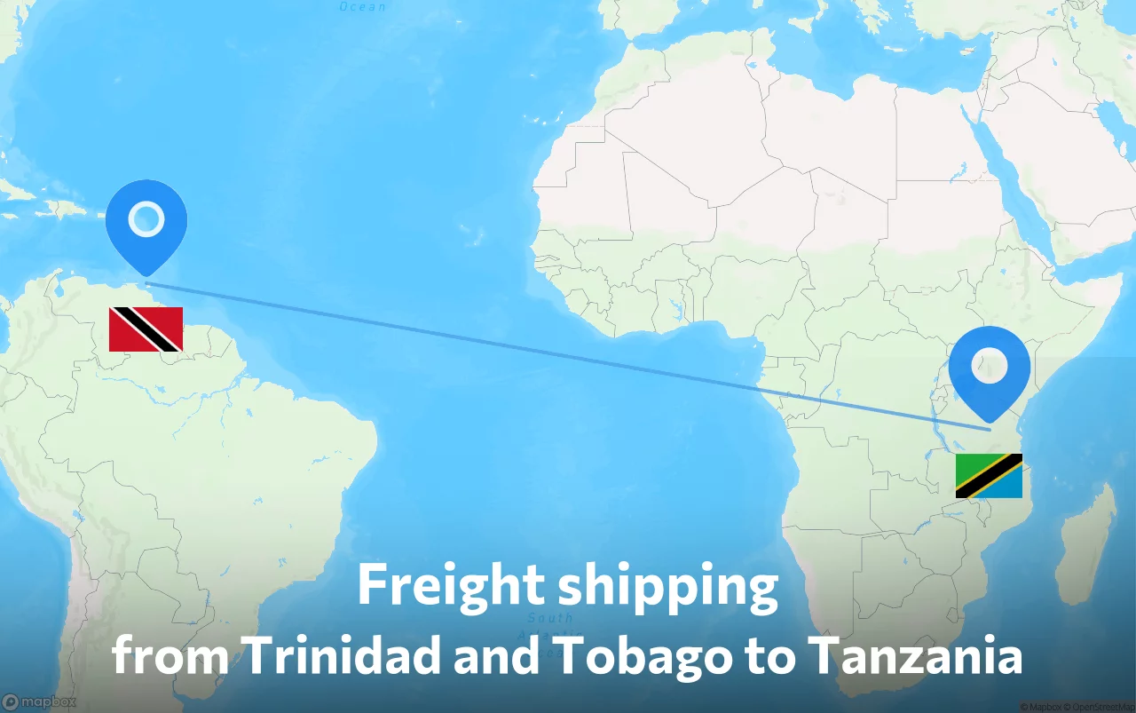 Shipping route from Trinidad and Tobago to Tanzania