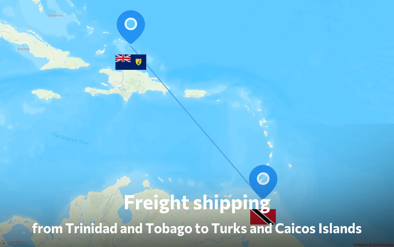 Shipping route from Trinidad and Tobago to Turks and Caicos Islands