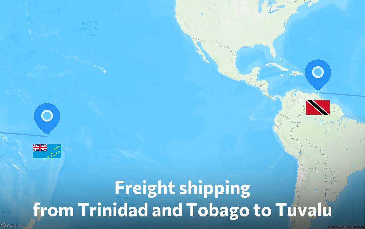 Shipping route from Trinidad and Tobago to Tuvalu