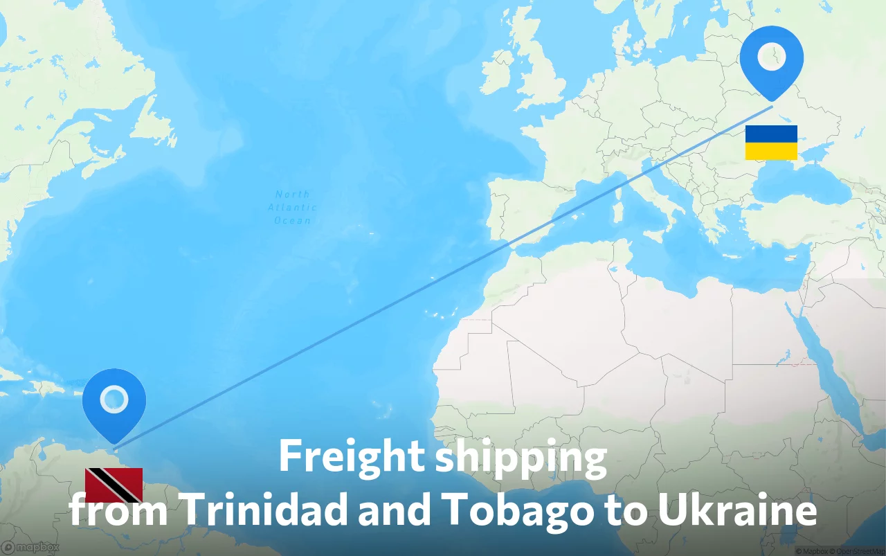 Shipping route from Trinidad and Tobago to Ukraine