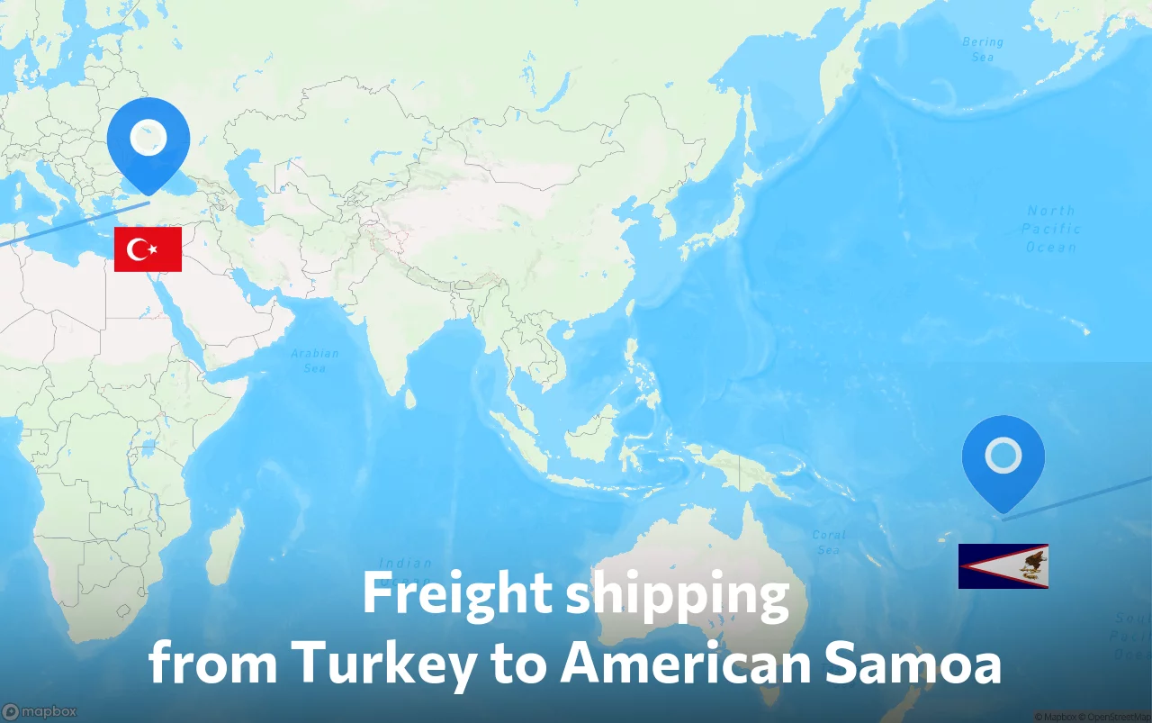 Shipping route from Turkey to American Samoa