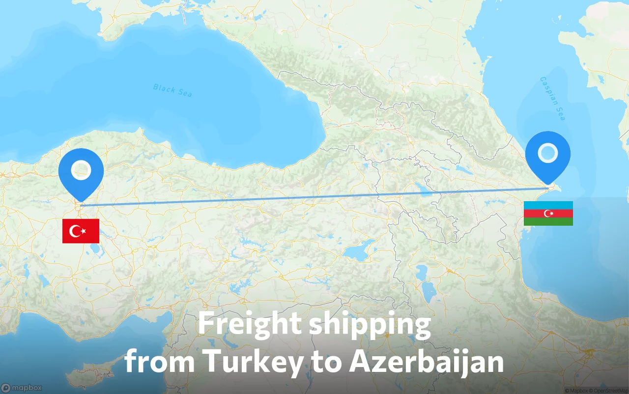 Shipping route from Turkey to Azerbaijan