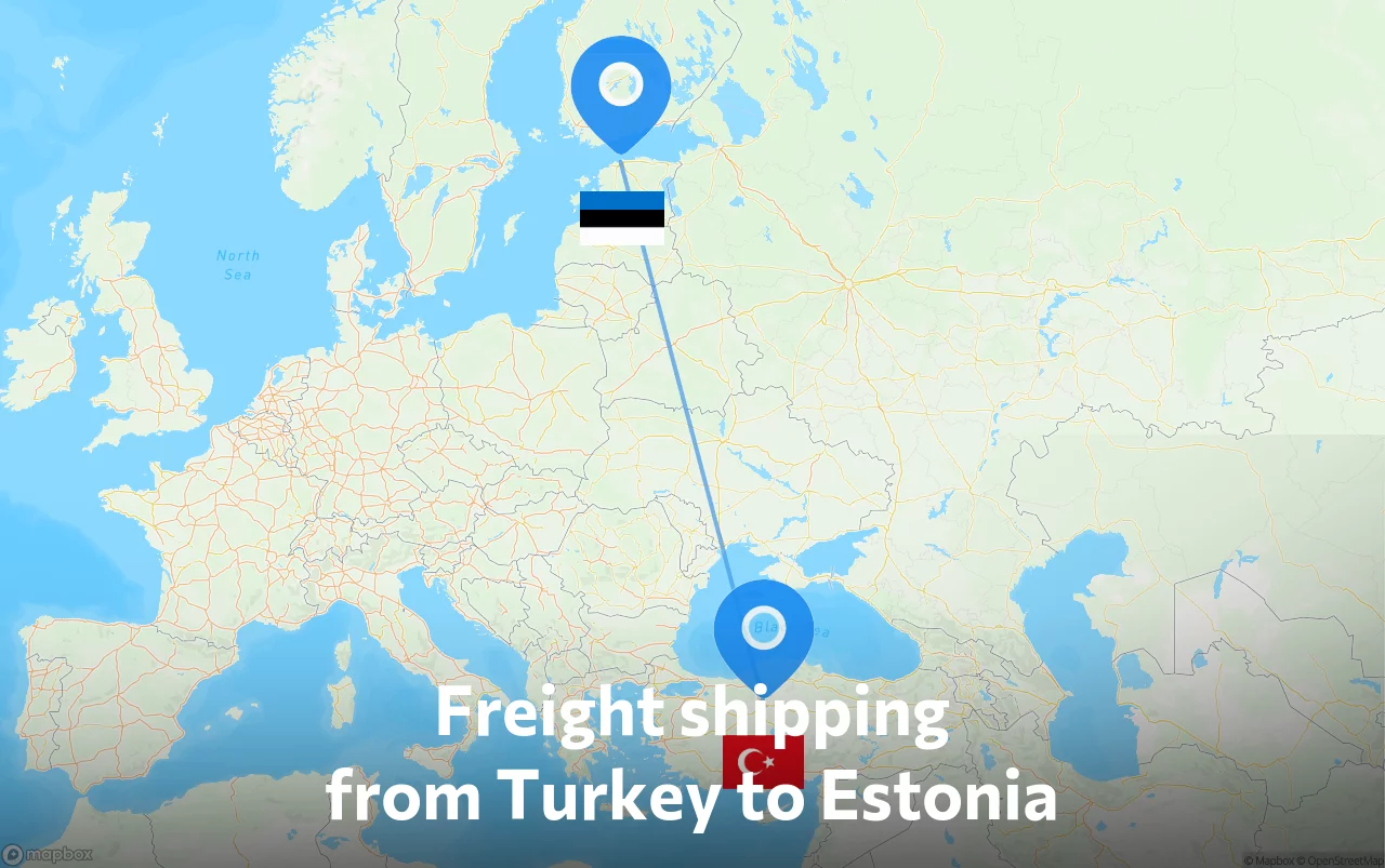 Shipping route from Turkey to Estonia
