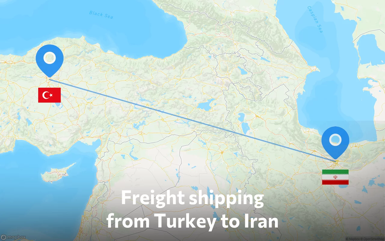 Shipping route from Turkey to Iran