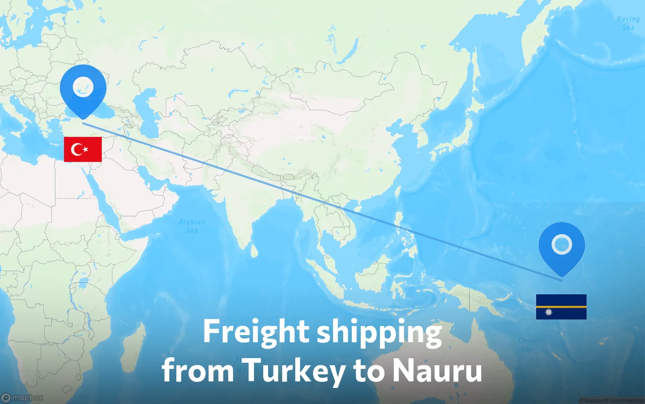 Shipping route from Turkey to Nauru