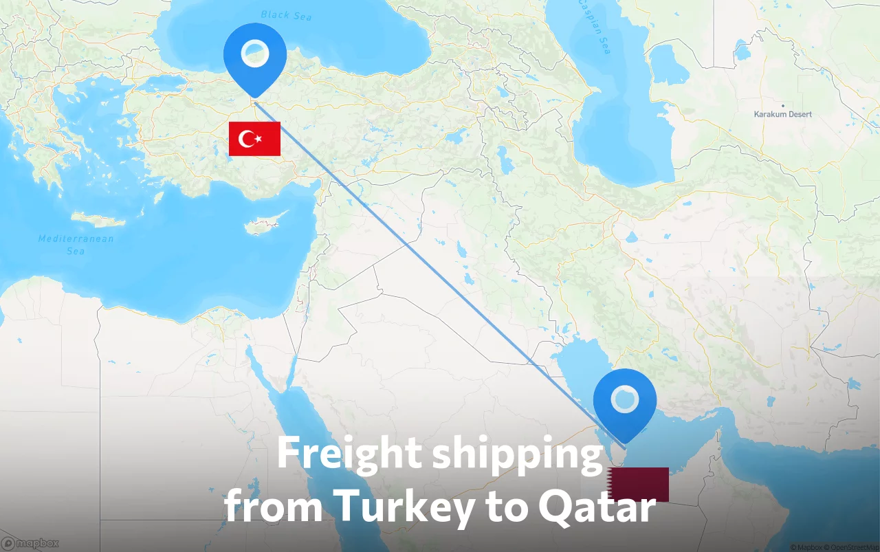 Shipping route from Turkey to Qatar