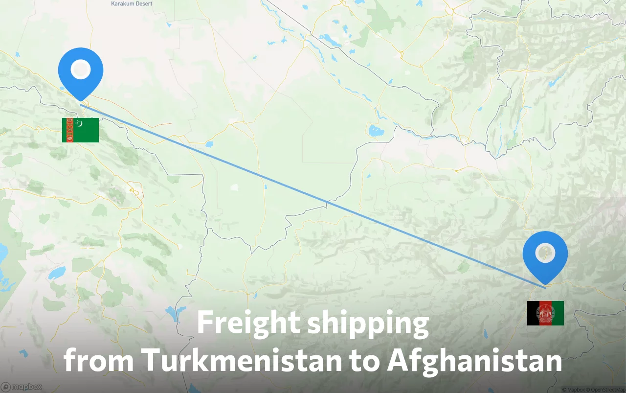 Shipping route from Turkmenistan to Afghanistan