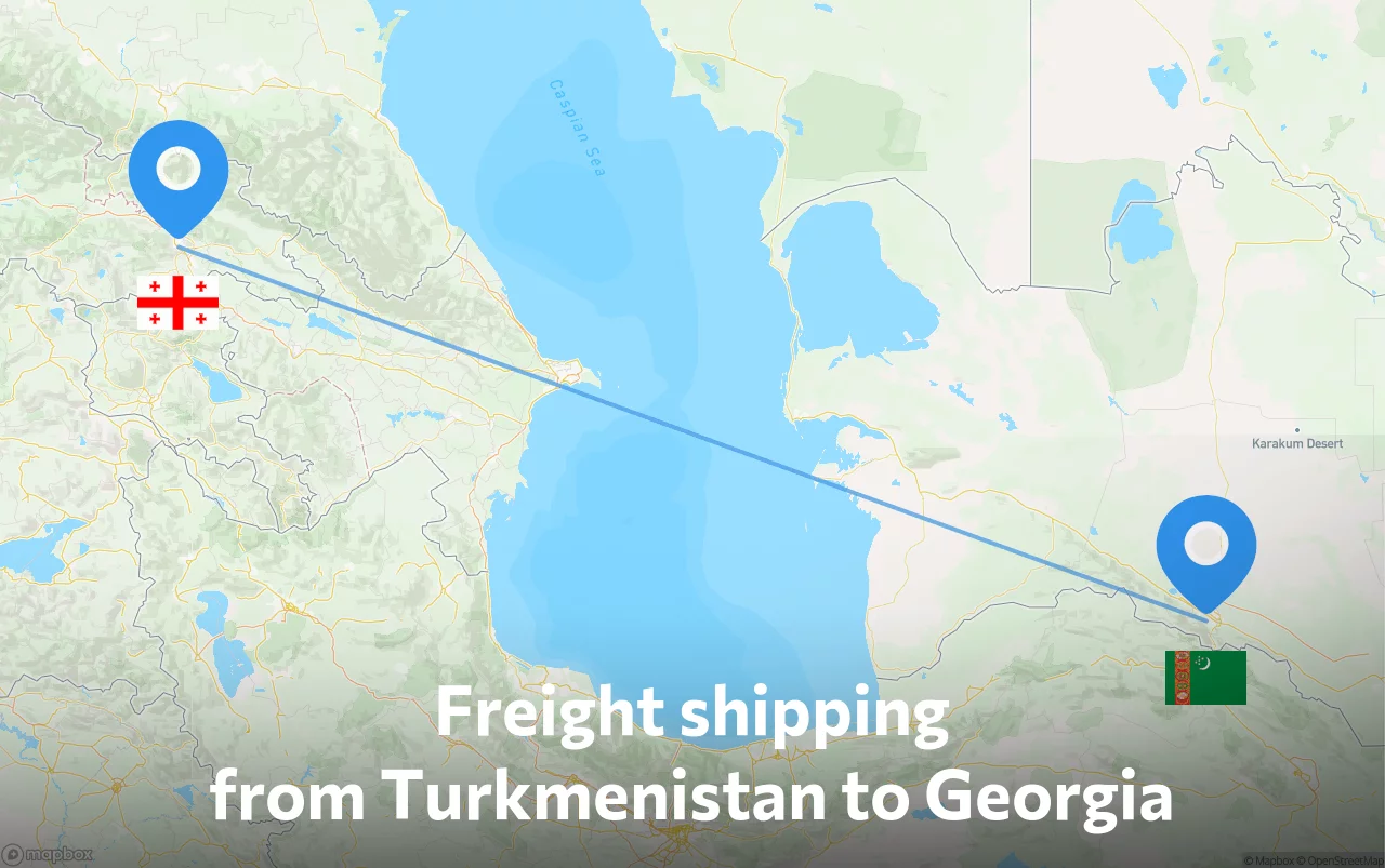 Shipping route from Turkmenistan to Georgia