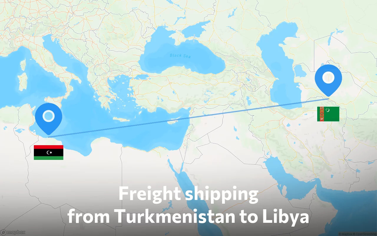 Shipping route from Turkmenistan to Libya