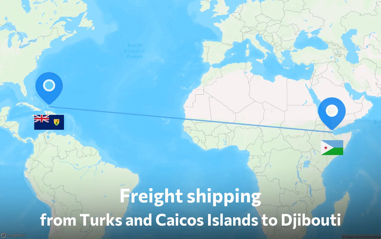 Shipping route from Turks and Caicos Islands to Djibouti