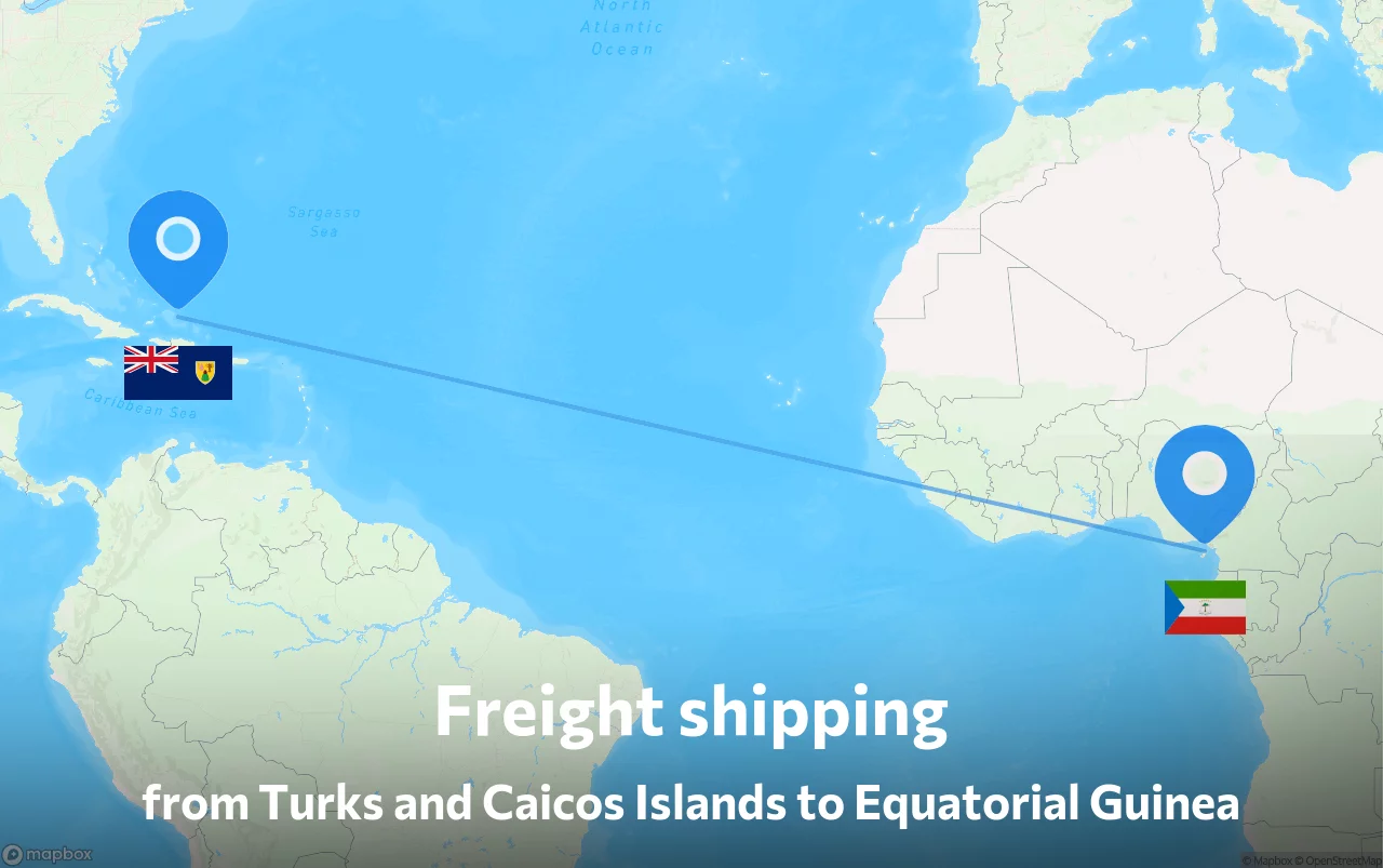 Shipping route from Turks and Caicos Islands to Equatorial Guinea