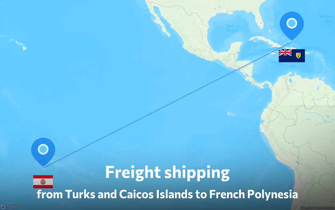 Shipping route from Turks and Caicos Islands to French Polynesia