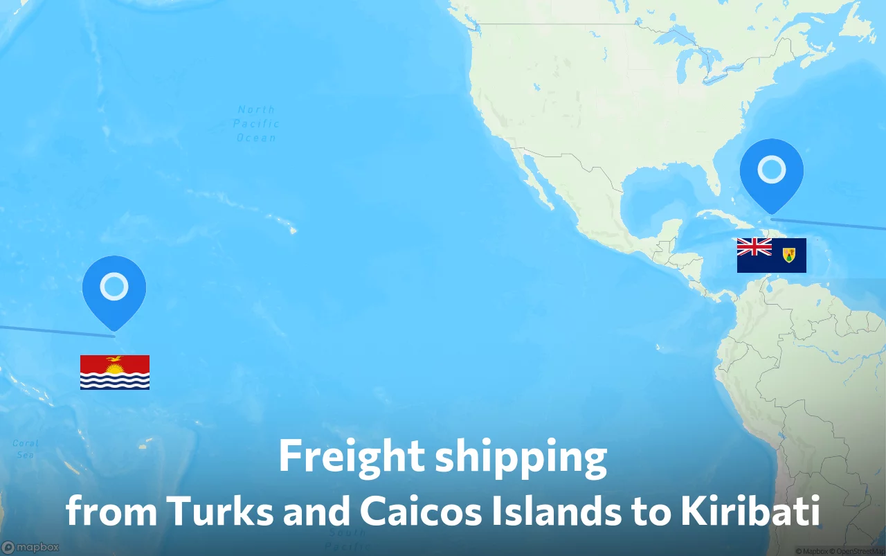 Shipping route from Turks and Caicos Islands to Kiribati