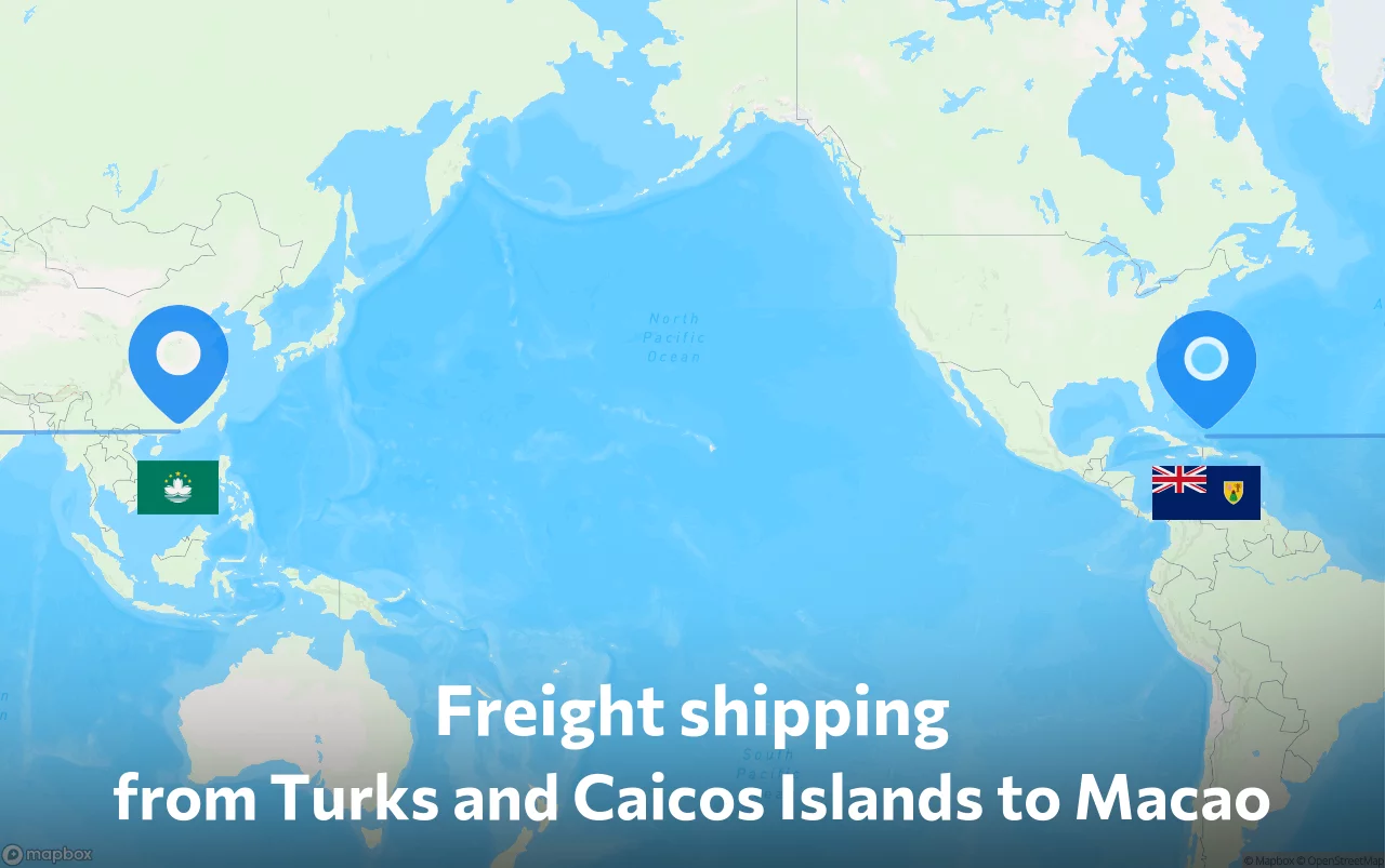 Shipping route from Turks and Caicos Islands to Macao