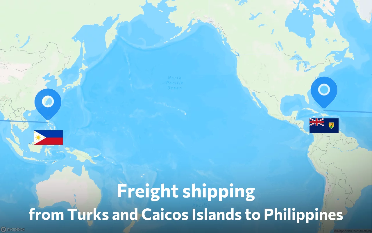 Shipping route from Turks and Caicos Islands to Philippines
