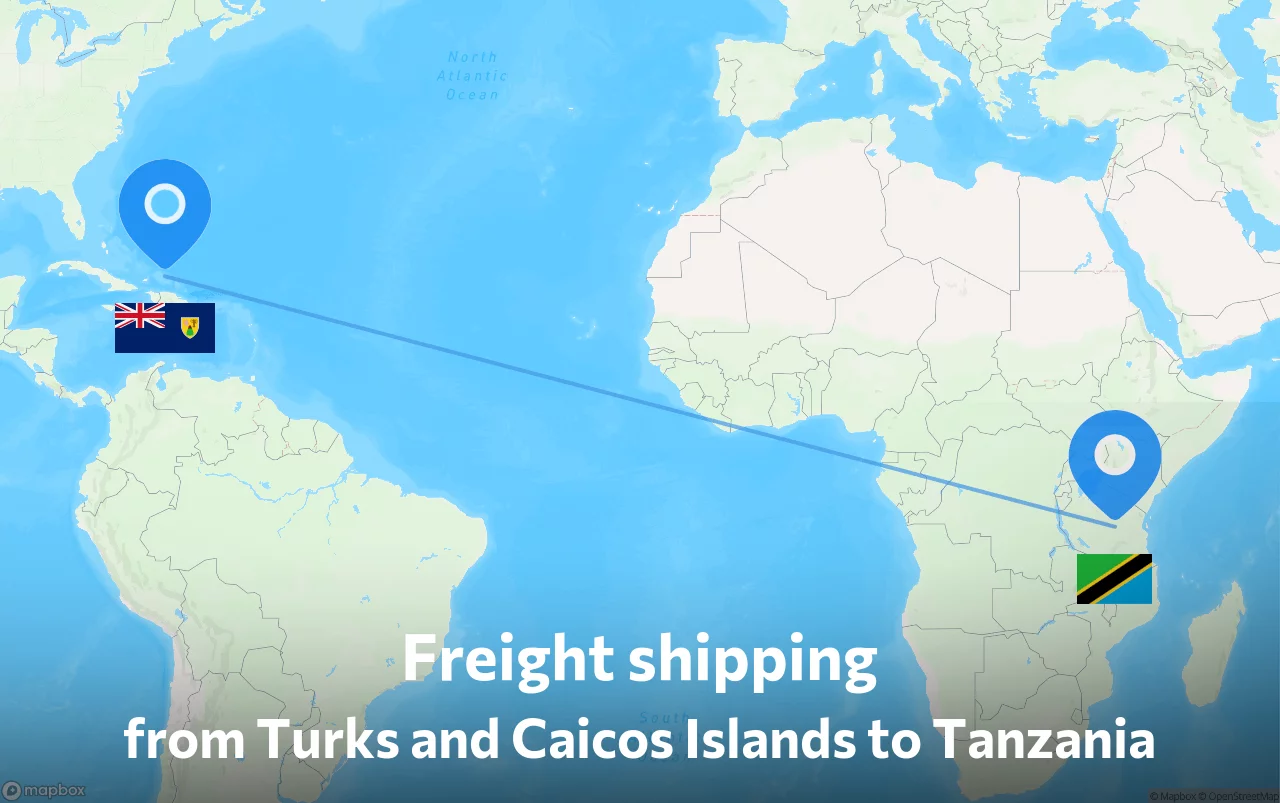 Shipping route from Turks and Caicos Islands to Tanzania