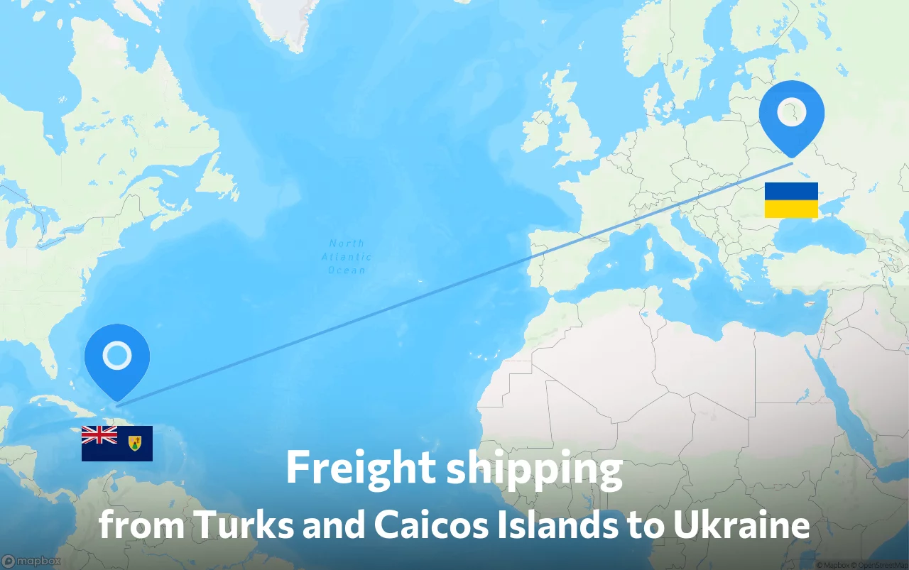 Shipping route from Turks and Caicos Islands to Ukraine