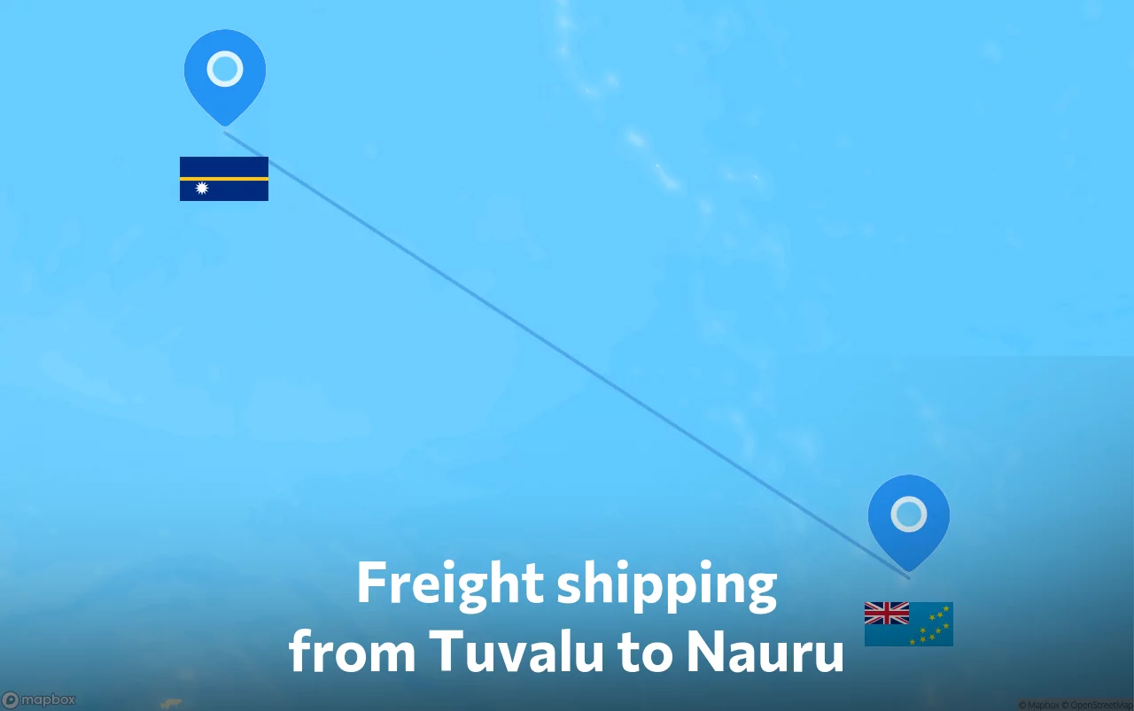 Shipping route from Tuvalu to Nauru