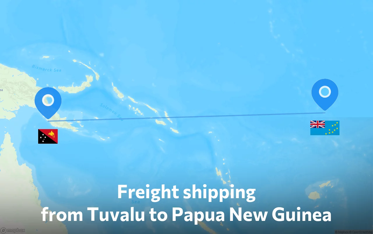 Shipping route from Tuvalu to Papua New Guinea
