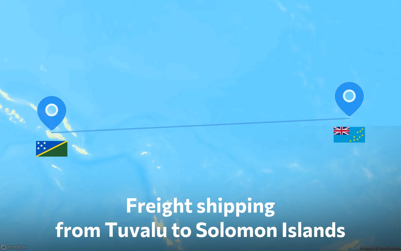 Shipping route from Tuvalu to Solomon Islands