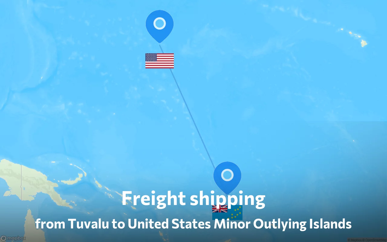 Shipping route from Tuvalu to United States Minor Outlying Islands