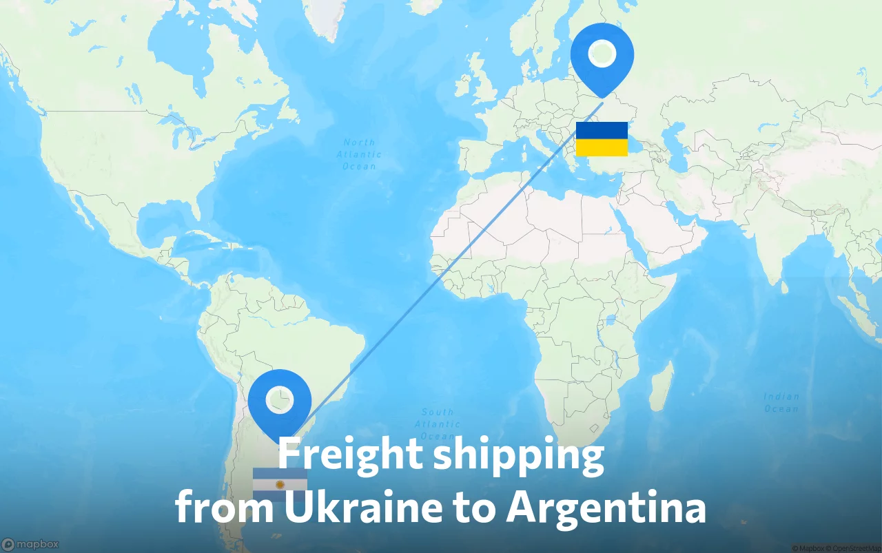 Shipping route from Ukraine to Argentina