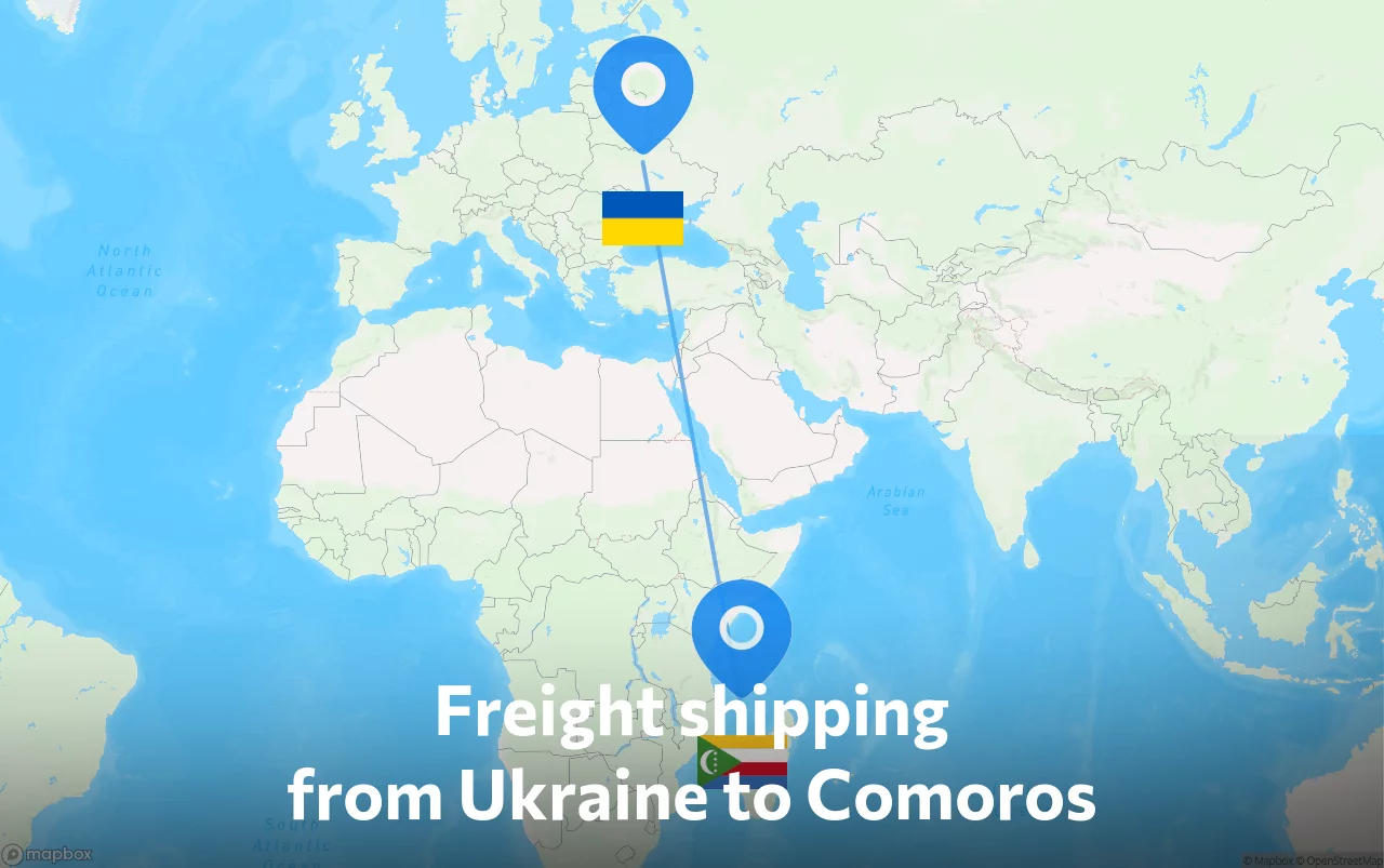 Shipping route from Ukraine to Comoros
