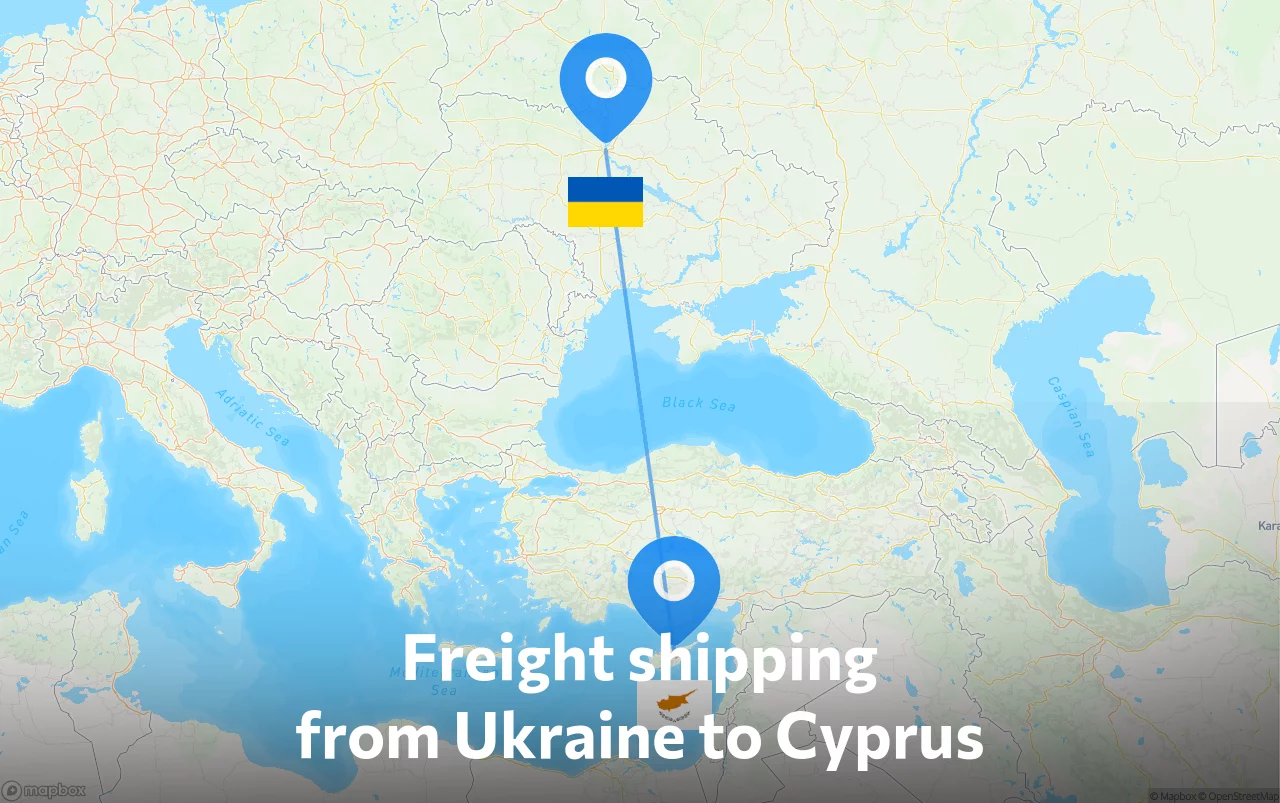Shipping route from Ukraine to Cyprus