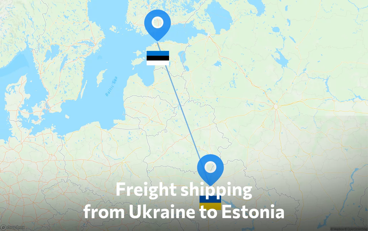 Shipping route from Ukraine to Estonia