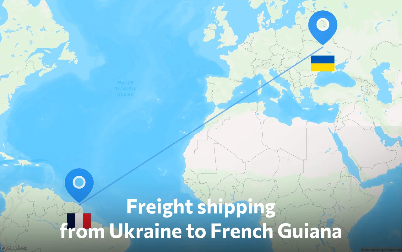 Shipping route from Ukraine to French Guiana