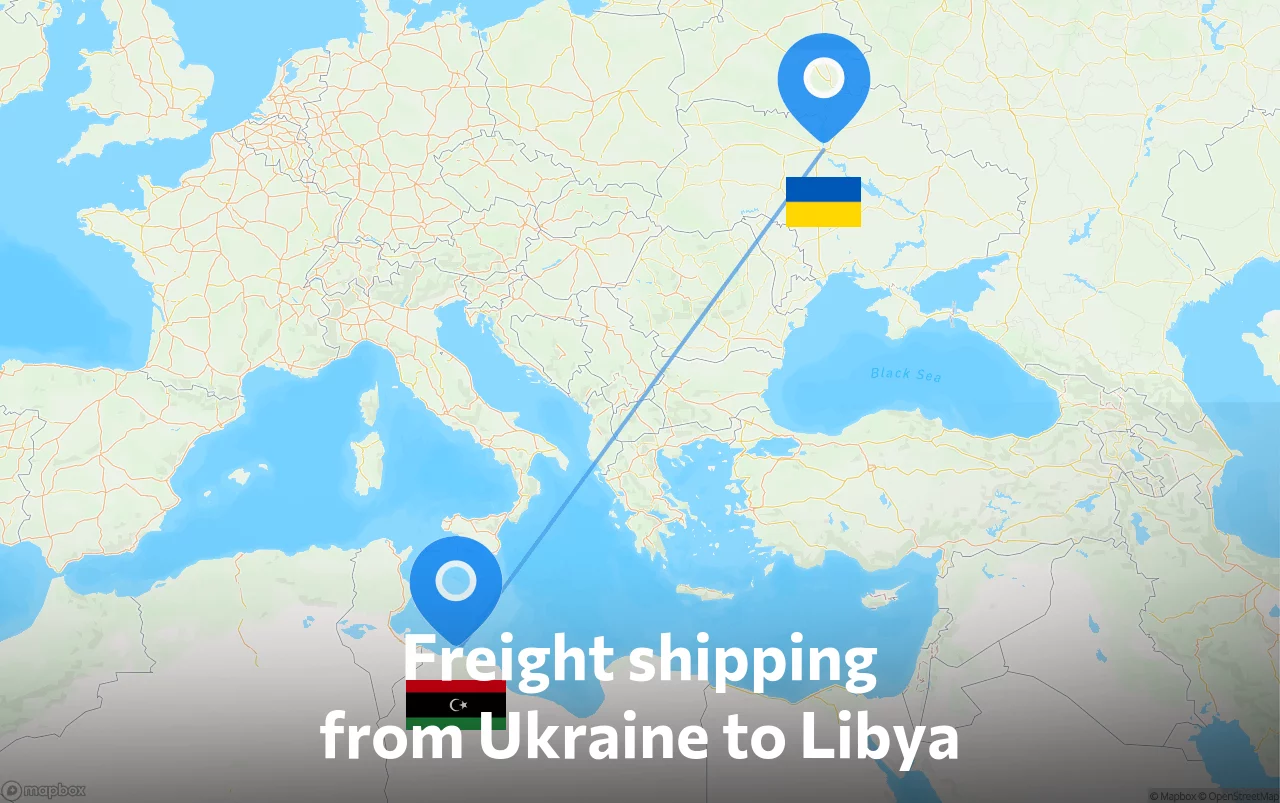 Shipping route from Ukraine to Libya