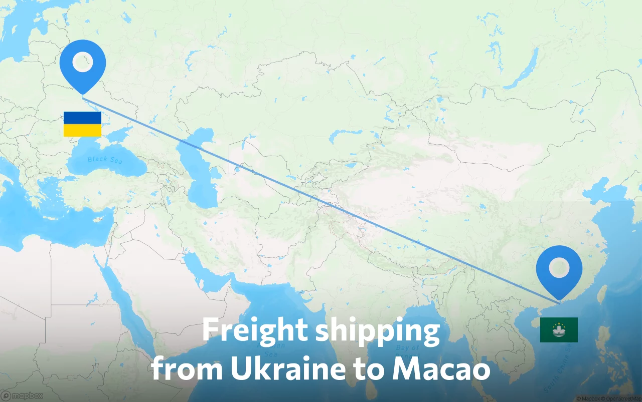Shipping route from Ukraine to Macao
