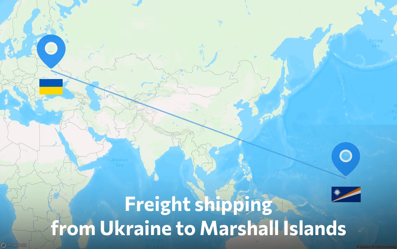 Shipping route from Ukraine to Marshall Islands