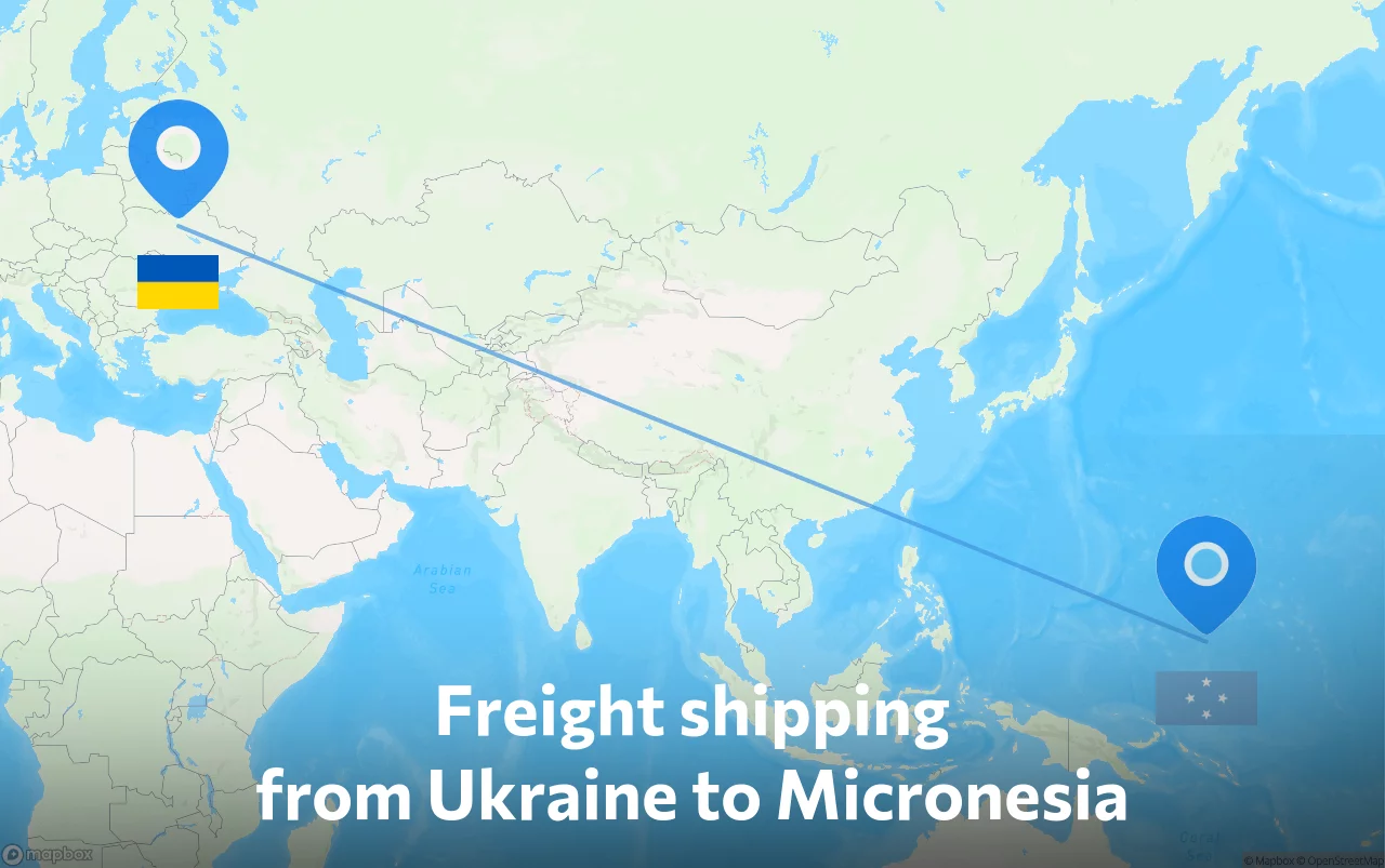 Shipping route from Ukraine to Micronesia