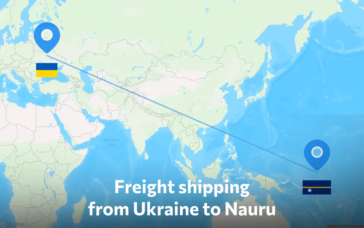 Shipping route from Ukraine to Nauru