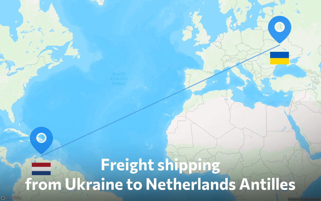 Shipping route from Ukraine to Netherlands Antilles