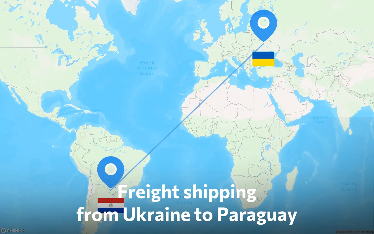 Shipping route from Ukraine to Paraguay