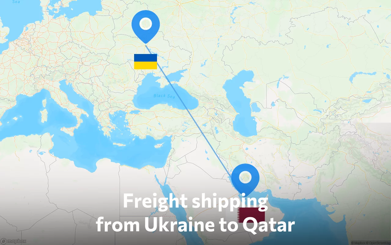 Shipping route from Ukraine to Qatar