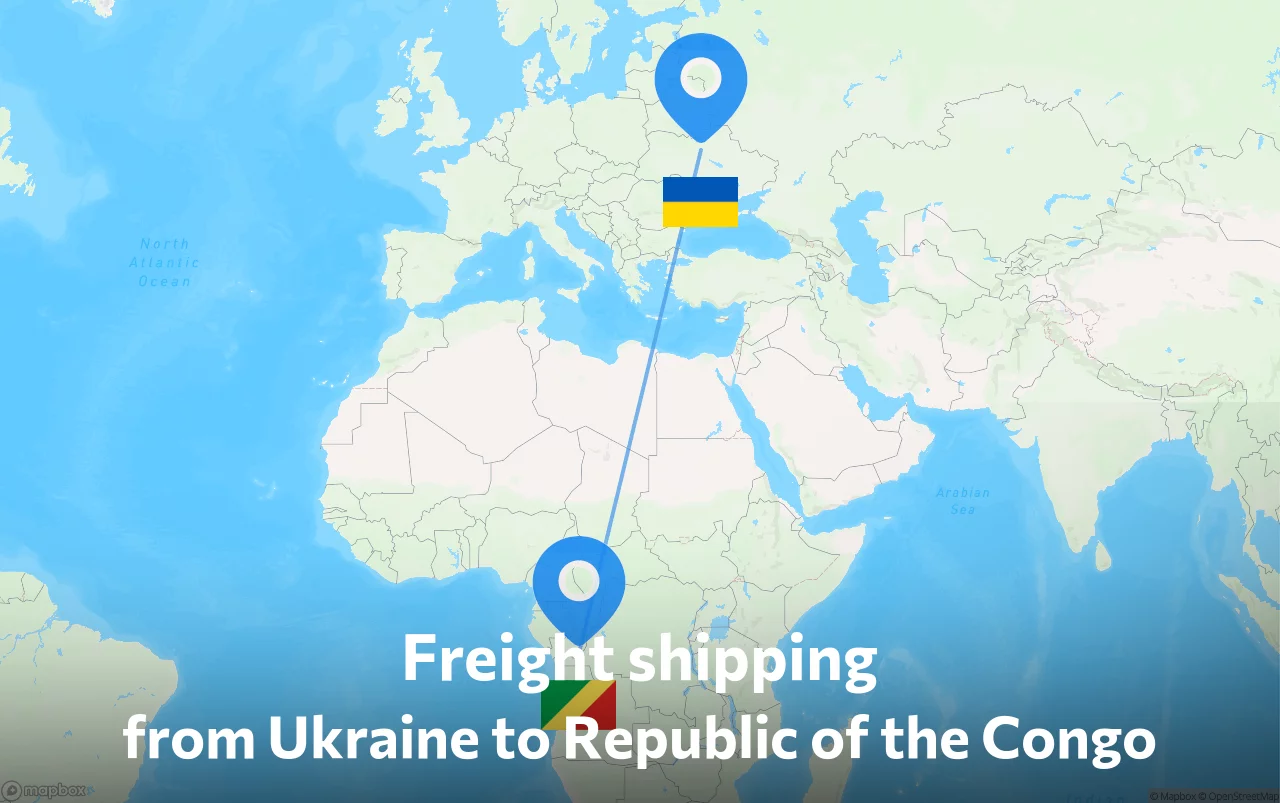 Shipping route from Ukraine to Republic of the Congo
