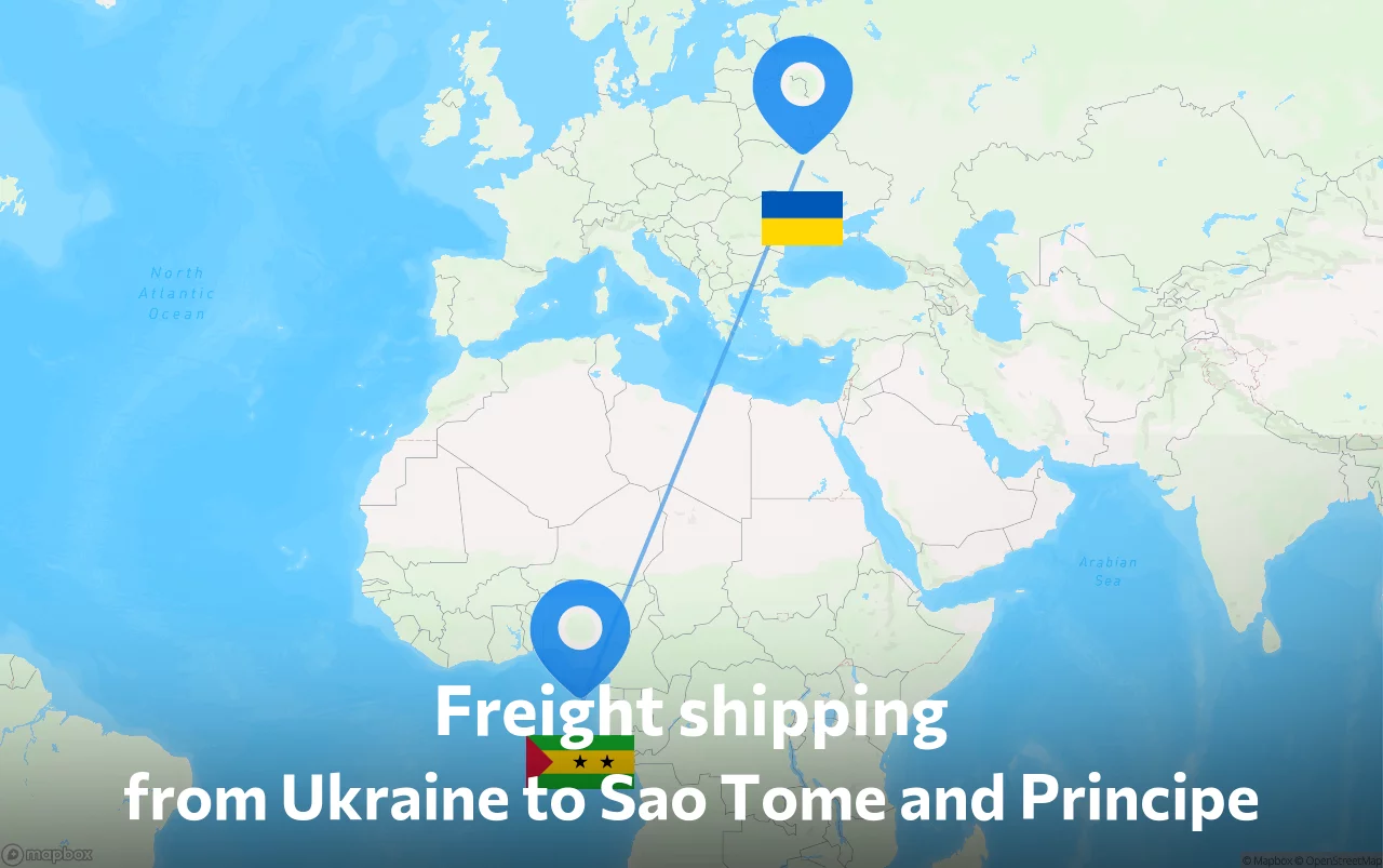 Shipping route from Ukraine to Sao Tome and Principe