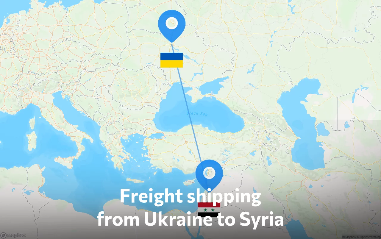Shipping route from Ukraine to Syria