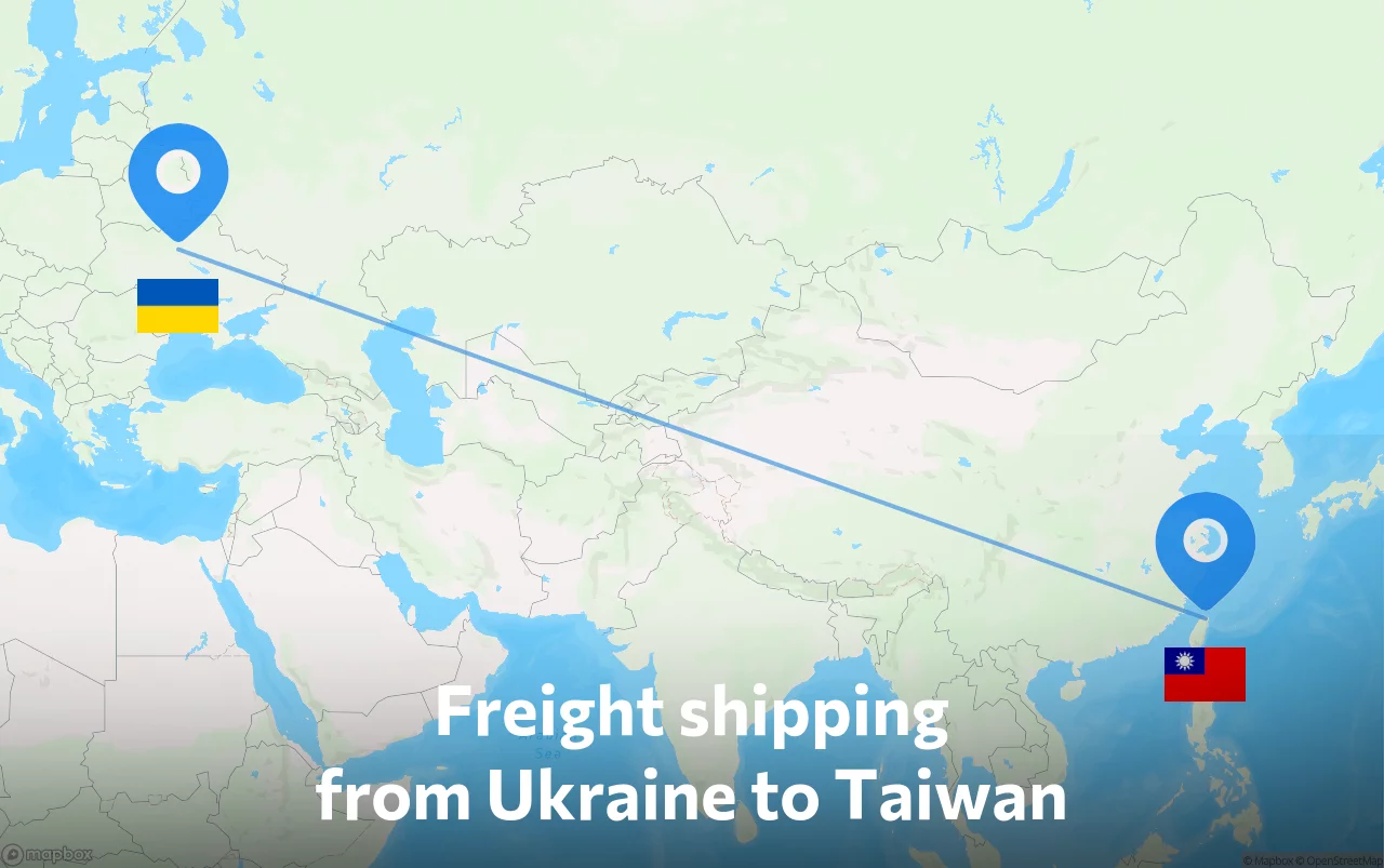 Shipping route from Ukraine to Taiwan