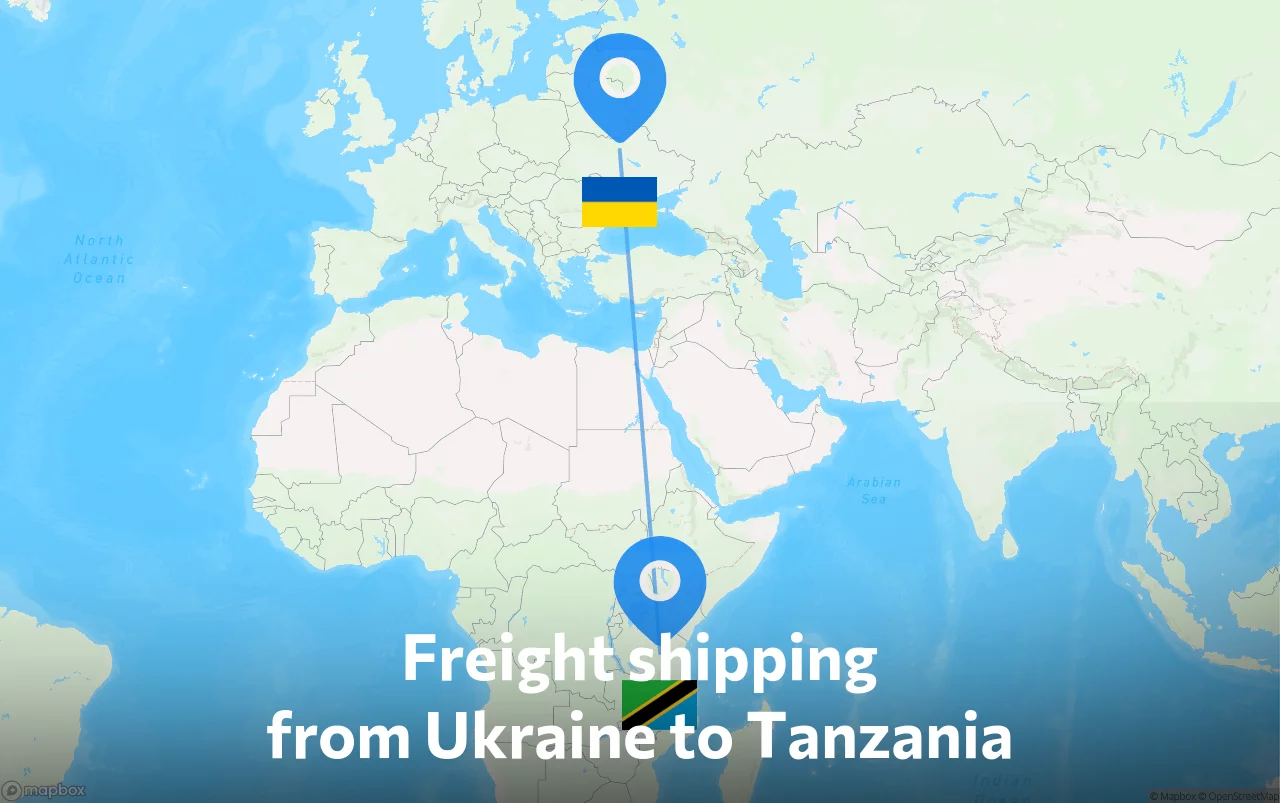 Shipping route from Ukraine to Tanzania