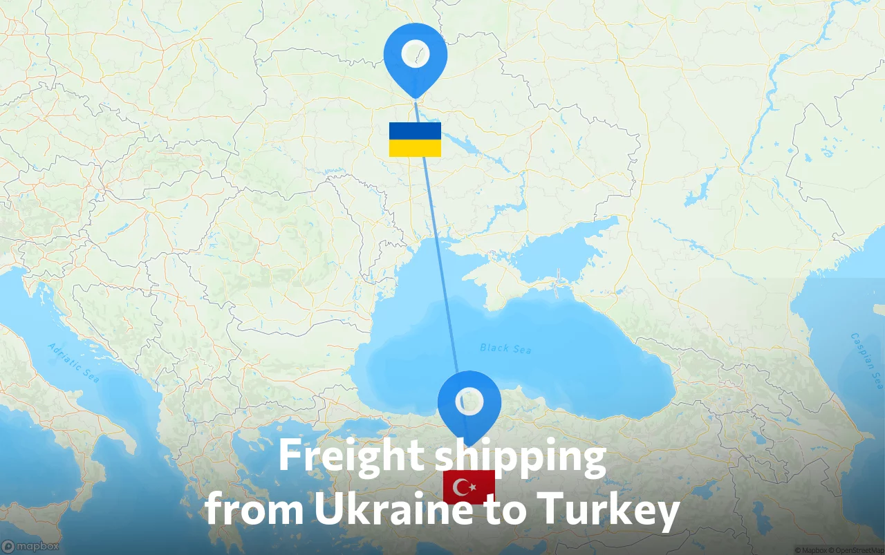 Shipping route from Ukraine to Turkey