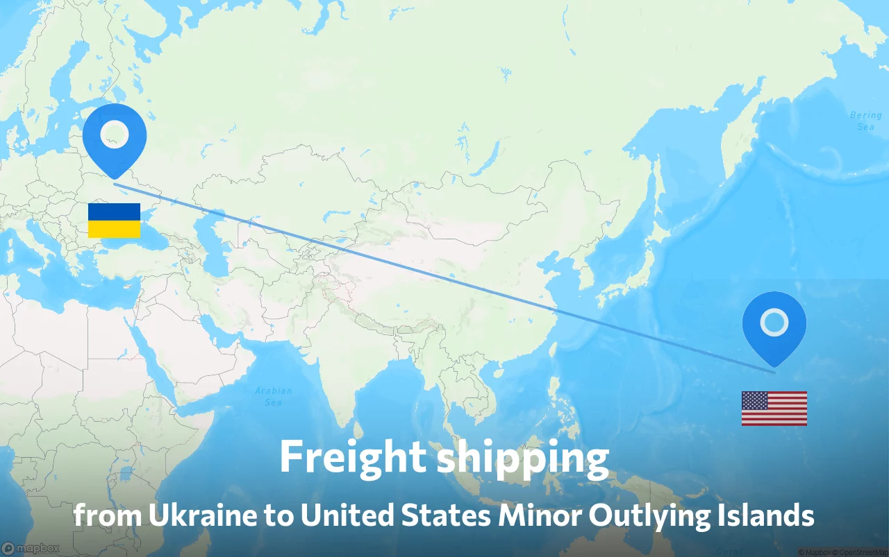 Shipping route from Ukraine to United States Minor Outlying Islands