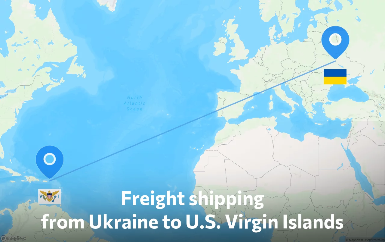 Shipping route from Ukraine to U.S. Virgin Islands