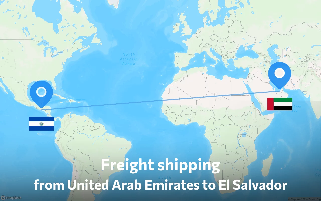 Shipping route from United Arab Emirates to El Salvador