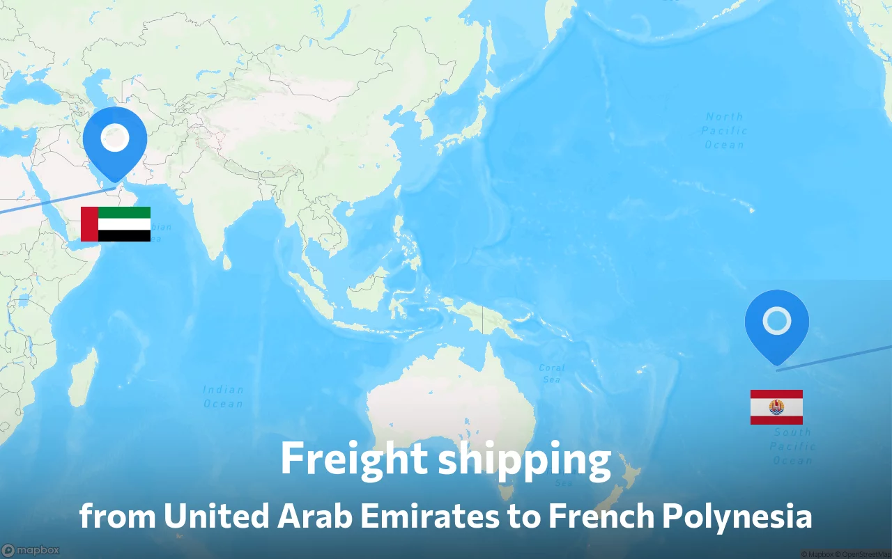 Shipping route from United Arab Emirates to French Polynesia
